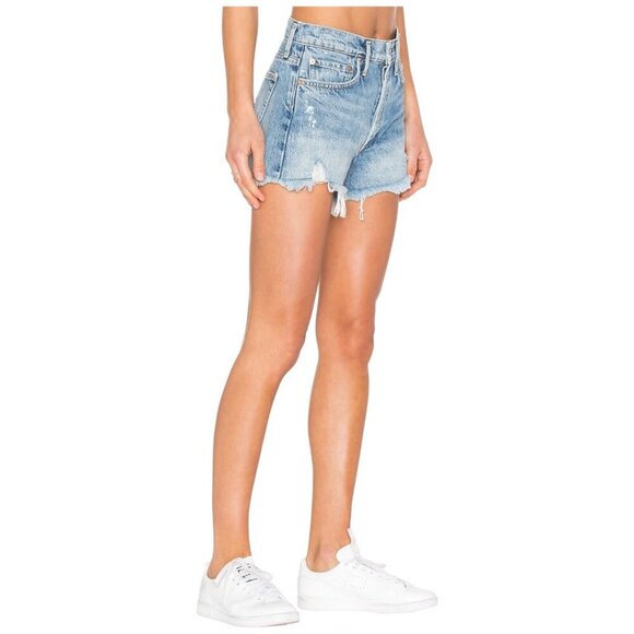 Agolde Parker Vintage Cut Off Jean Shorts Size 26 In Swapmeet Wash Distressed - Picture 8 of 12
